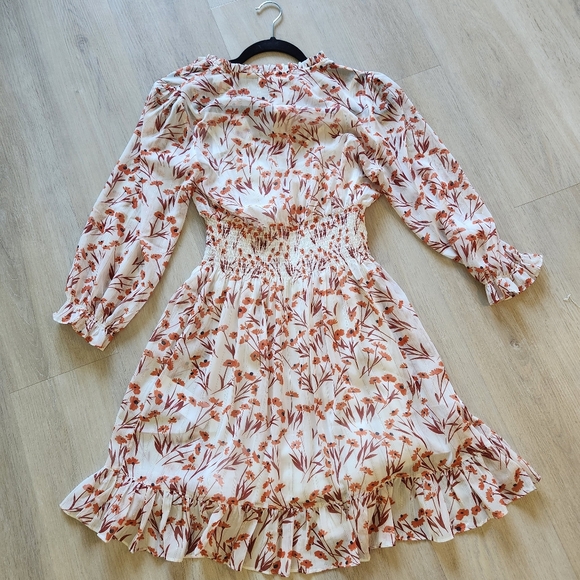Maje Long Sleeve Flower Print Dress - Picture 3 of 6